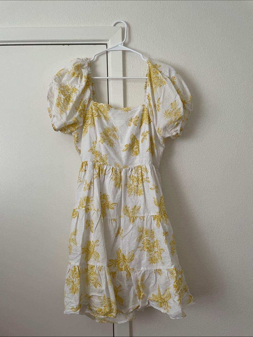 Chelsea & Violet White Dress with Yellow Floral Print